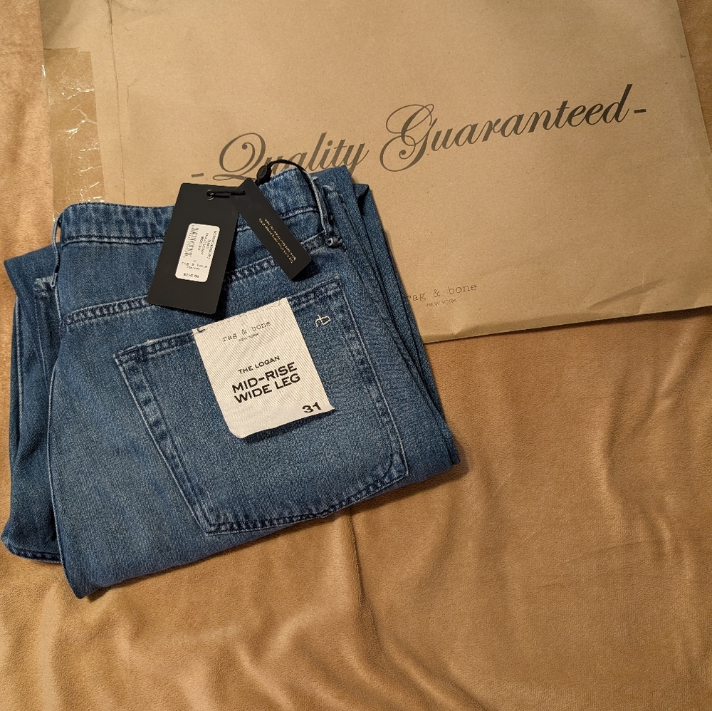 Authentic Rag & Bone® NWT Stylish Logan mid-rise blue jeans - Picture 14 of 15